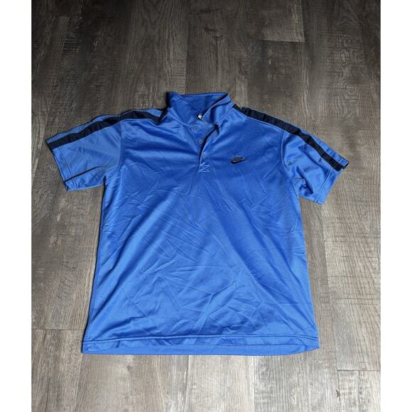 VTG 00's Nike Golf Polo Jersey Men Large L Blue Embroidered Logo Tennis Sports - Picture 1 of 6